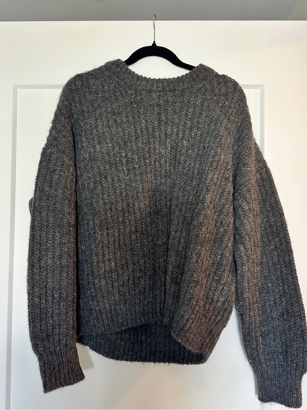 Buck Mason Gray Ribbed Crewneck Sweater
